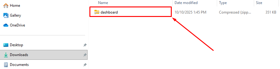 Download the Dashboard module file