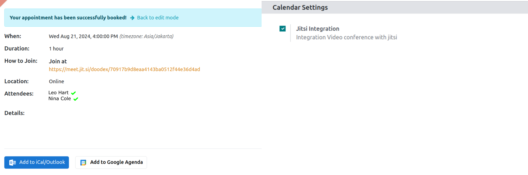 Integration with Jitsi API Integration with Jitsi API