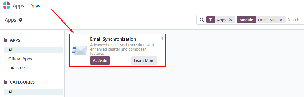 When the Email app appears, click Activate