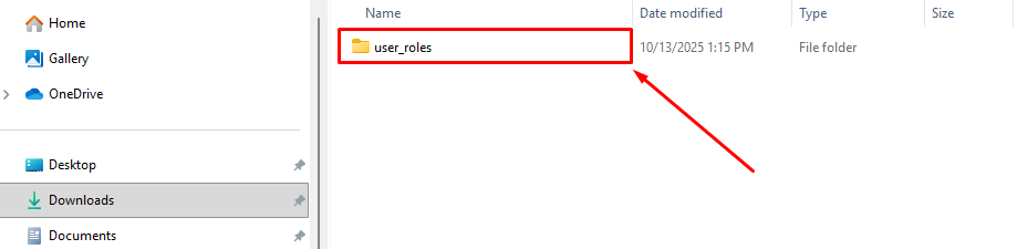 extract the User Roles folder into the Odoo addons folder
